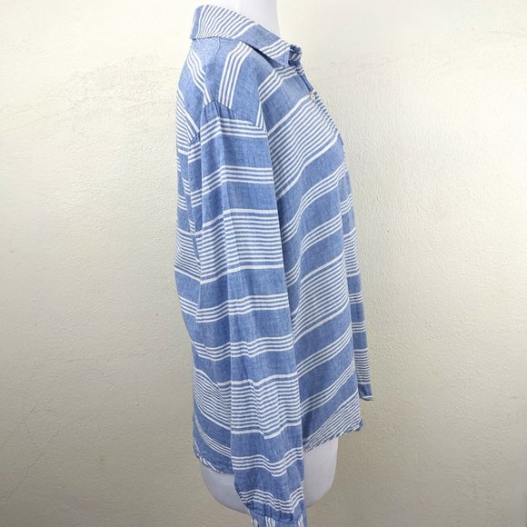 Anthropologie Light Chambray Striped Buttondown - Picture 8 of 8